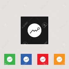 Chart Graph Icon In Multi Color Square Stock Vector Illustration