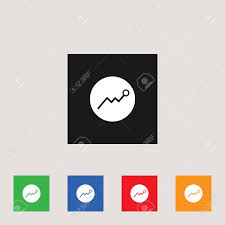 chart graph icon in multi color square stock vector illustration