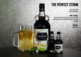 An easy mix of 25ml kraken rum with 250ml ginger beer to make a long drink topped with a lime wedge. Kraken Think Ink Pines London Olios
