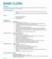 bank clerk resume example banking