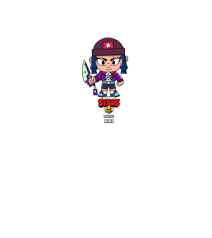 So i tried drawing using chromatic colours only app: Brawl Stars Draw Heroine Bibi Polo Minta Polomania