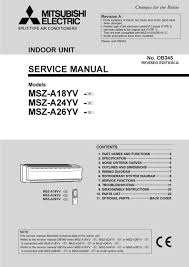 service manual msz a18yv e1 msz a24yv