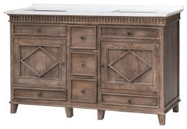 58 inch small distressed double sink