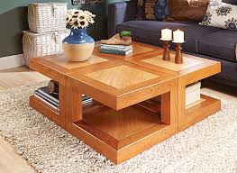 It has a smooth, gray laminate top and black metal, open frame legs. 4 Square Coffee Table Woodworking Project Woodsmith Plans