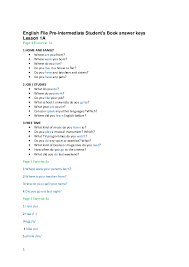 Student response sheet file and answer key • 12 month access for you and your. Pdf English File Pre Intermediate Student S Book Answer Keys Lesson 1a Ba Ma Academia Edu