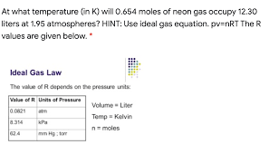Apply the ideal gas law to molar volumes, density, and stoichiometry problems. Answered At What Temperature In K Will 0 654 Bartleby