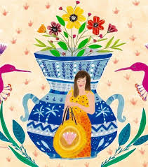 Lady And The Big Vase Big Vases Vase Art