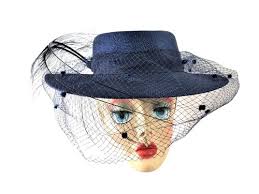 Vintage Fred Phipps Hat Women's 1 Size Rushing Large Brooch Mesh Shades Of  Blue