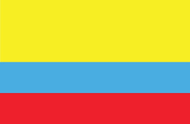 Colombia flag in the form of wave ribbon vector illustration on white background. Colombia World Flags Nylon Polyester 2 X 3 To 5 X 8