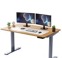 Rise UP Mesa de mesa elétrica com motor duplo de 152 x 76 cm, mesa de  bambu, ergonômica, ajustável, de , para escritório, mesa de computador,  mobília ...