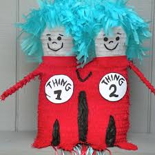 Thing 1 And Thing 2 Pinata Kids Themed Birthday Parties Kids Party Childrens Party Decorations