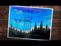  Cara Menggambar Pemandangan Sore Hari Pohon Dan Listrik Gambar Menggun Cara Menggambar Gambar Pemandangan