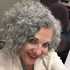 You can have so much fun with your bangs! Silver And Curls 55 Curly Hair Styles Short Curly Hair Grey Curly Hair