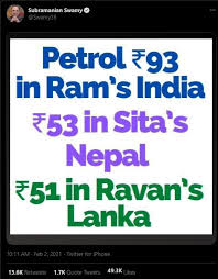 For 2020, an inflation rate of 6.2% was calculated. Subramanian Swamy Shares Fake Data On Petrol Prices Rts Abusive Tweet