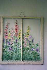 Old Windowspainted Old Windowsall Windows Sold Custom Etsy Window Painting Old Windows Painted Window Pane Art
