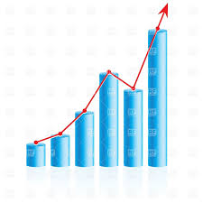 Rising Up Business Bar Graph Stock Vector Image