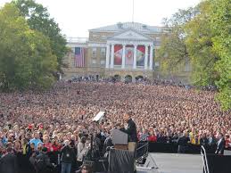 Obama At Bascom Hill At Uw Madison On October 4 2012 30 000 People Uw Madison Madison Wisconsin