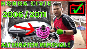 How To Remove Alternator On Honda Civic 2006 2011 Youtube