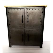 Armoire bureau avec serrure achat vente pas cher. Buffet Industriel En Metal Et Bois Ilo Noir Buffet Pas Cher
