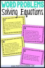 Solving Equations Word Problems Word Problems Solving Equations Graphing Linear Equations