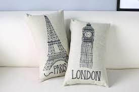 Made of poly resin and embellished with rhinestones. Paris Pillow Cover Creative Simple Lines Eiffel Tower Big Ben London Paris Waist Pillow Case Pillowcase Wholesale Pillowcases Wholesale Pillow Casepillow Cover Aliexpress