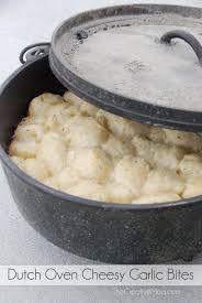 Dutch Oven Cheesy Garlic Bread Bites Recipe Recipes Dutch Oven Recipes Food