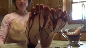 Chocolate feeding on feet by granny goldsole57