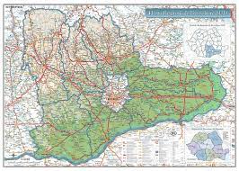 Harta administrativa a romaniei, harta de perete, 70x90cm, scara 1:1.000.000, laminata, baghete. Harta Regiunii Sud Din Romania Stiefel Romania