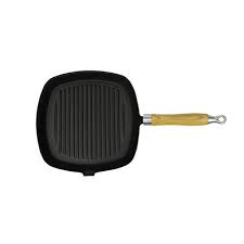 Skb Family Cast Iron Grill Pan Bbq Skillet Wooden Handle Nonstick Ceramic Fry Cast Iron Grill Pan Grill Pan Cast Iron Grill
