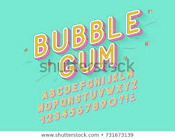 Vector Retro Bubble Gum Bold Font Design Alphabet Typeface Typography Vector Illustration Font Design Alphabet Typography Fonts Alphabet Cute Typography