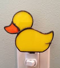 Stained Glass Ducky Night Light Etsy Stained Glass Lighting Stained Glass Night Lights Stained Glass Crafts