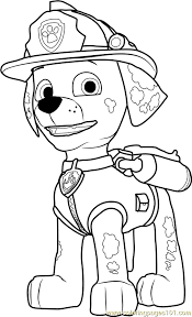 Free printable paw patrol mighty pups coloring pages. Marshall Paw Patrol Coloring Page Novocom Top