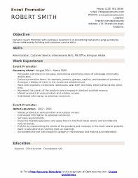 Free cv template & how to use it if you want to maximise your chances of landing job interviews , then take a few minutes to read our guidance to using your cv template. Event Promoter Resume Samples Qwikresume