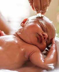 Start at the neck and move downward toward the torso and then legs. Baby S First Bath How To Bathe A Newborn