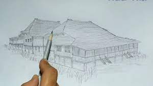 Dari bebepara rumah adat palembang masing masing memiliki nama yang memiliki makna dan fungsi masing masing pula. Cara Menggambar Rumah Adat Sumatera Selatan Atau Rumah Limas Youtube