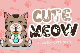 Cute Meow Font By Hansco Creative Fabrica Fancy Fonts Free Fonts Download Cute