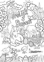 Kleurplaat Pasen Met Paard