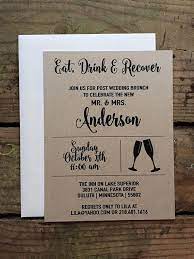 Post Wedding Brunch Invitation Rustic And Simple Eat Drink And Recover Invitat Wedding Brunch Invitations Post Wedding Brunch Invitations Brunch Invitations