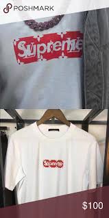 Supreme X Louis Vuitton Box Shirt Supreme X Lv Collab Shirt Replica Red And White Handmade Supreme Tops Tees Short Vuitton Box Clothes Design Tops Tees