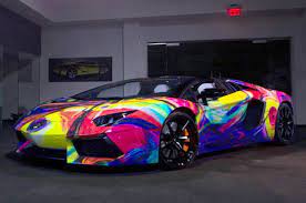 Lamborghini Aventador Art Car Features Every Color Of The Rainbow Lamborghini Cars Lamborghini Aventador Car Features