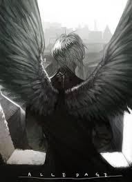 Anime Angel With Black And White Wings Allepage Anime Angel Angel Art Winged People