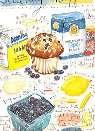 Recette Illustree Muffins Aux Myrtilles Decor Cuisine Affiche Cuisine Decoration Murale Poster Cuisine Recette Americaine Aquarelle A3 Recette Illustree Nourriture Aquarelle Illustrations Alimentaires