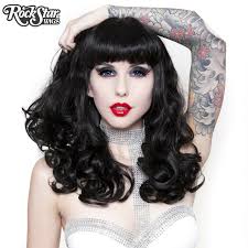 Mix & match this hair accessory with other items to create an avatar that is unique to you! Rockstar Bang Bang Black Widow Wig The Costume Shoppe