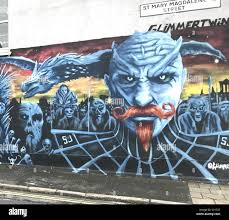 Wall mural at St Mary Magdalene Road, Brighton Stock Photo