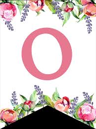 Color the letters of your name; Floral Free Printable Alphabet Letters Banner Paper Trail Design