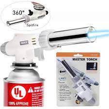 The refill port and nozzle is at the bottom of the torch. Butane Torch Kitchen Blow Torch Bbq Searing Butane Gas Not Included Ucoffee Culinary Cooking Torch Chef Torches Lighter Adjustable Flame With Safety Lock For Creme Brulee Baking Home Kitchen Baking Tools
