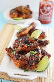 Baked Honey Sriracha Chicken Wings Recipe Chicken Wing Recipes Poultry Recipes Food