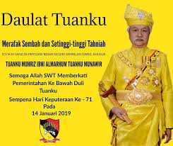 It was rather a loose confederation of nine fiefdoms which developed in the this resulted in the proclamation of raja melewar as the first yam tuan or the 'yang dipertuan besar' (meaning 'he who is greatest') of negeri sembilan in 1773. Senawangtv Na Twitteru Daulat Tuanku Negeri Sembilan Bertuah Bersyukur Berada Dibawah Kepimpinan Duli Tuanku Berkatlah Yang Dipertuan Besar Di Negeri Sembilan Https T Co I0opovdvaw