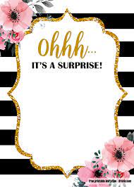 Are you planning to send invitations to a wedding, birthday party, or other special event? Free Printable Surprise Glitter Gold Invitation Templates Free Printable Birthday Invitation Templates Bagvania