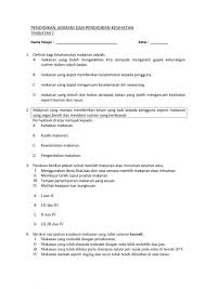 .menengah (kssm) pendidikan jasmani dan kesihatan tingkatan 2. Soalan Ulangkaji Pjpk Tingkatan 2 Worksheet